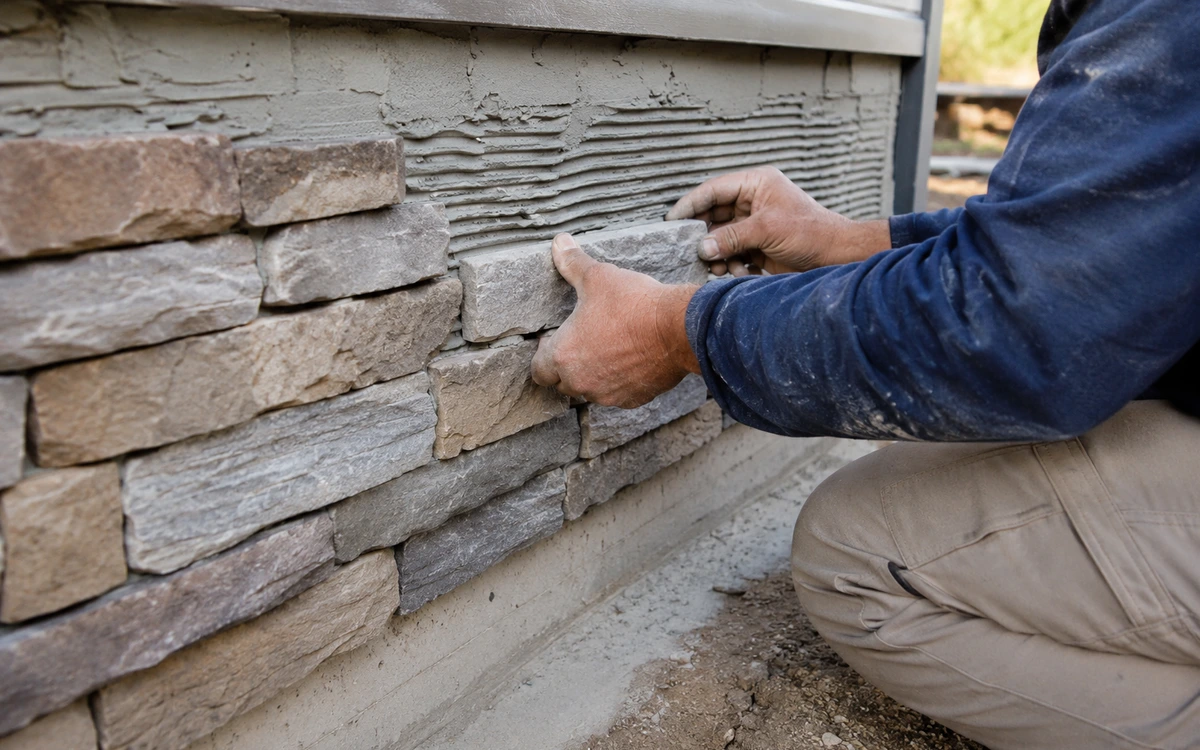 Exterior stone veneer installation contractor